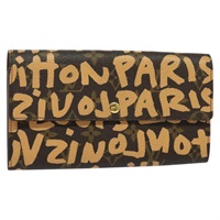 【原宿店限定】ルイ・ヴィトン LOUIS VUITTON ポルト モネ クレディ 長財布 モノグラムグラフィティ オレンジ M92190 レディース MY097AV