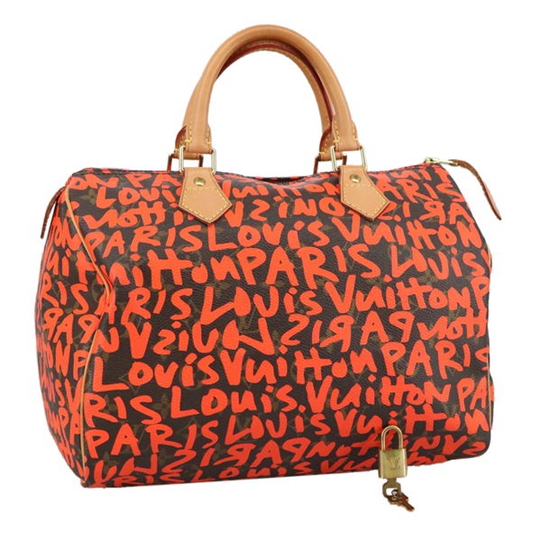 【原宿店限定】ルイ・ヴィトン LOUIS VUITTON スピーディ30 ハンドバッグ モノグラムグラフィティ オレンジ M93705 レディース 104195SA
