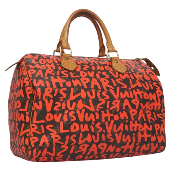 【原宿店限定】ルイ・ヴィトン LOUIS VUITTON スピーディ30 ハンドバッグ モノグラムグラフィティ オレンジ M93705 レディース 114571A