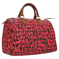 【原宿店限定】ルイ・ヴィトン LOUIS VUITTON スピーディ30 ハンドバッグ モノグラムグラフィティ ピンク M93704 レディース 111459A