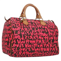 【原宿店限定】ルイ・ヴィトン LOUIS VUITTON スピーディ30 ハンドバッグ モノグラムグラフィティ ピンク M93704 レディース 115047AV