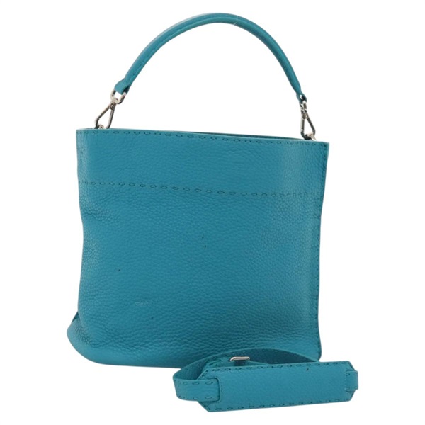 【原宿店限定】フェンディ FENDI アンナ ショルダーバッグ レザー 2way ターコイズブルー レディース mr1226V