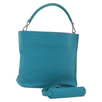 【原宿店限定】フェンディ FENDI アンナ ショルダーバッグ レザー 2way ターコイズブルー レディース mr1226V