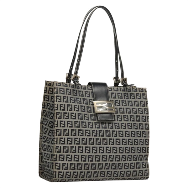 【原宿店限定】フェンディ FENDI トートバッグ ズッキーノキャンバス ネイビー シルバー レディース BA886V