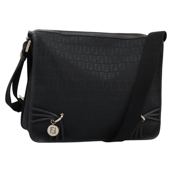 【原宿店限定】フェンディ FENDI ショルダーバッグ ズッキーノキャンバス ブラック レディース PP376V