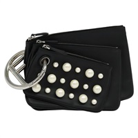 【原宿店限定】フェンディ FENDI トリプレット クラッチバッグ レザー ブラック レディース 110887V