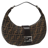 【原宿店限定】フェンディ FENDI クロワッサン ショルダーバッグ ズッカキャンバス ブラック ブラウン レディース yk17081AV
