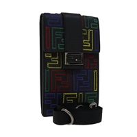 【原宿店限定】フェンディ FENDI ポーチ ズッカキャンバス スマホホルダー レザー ブラック マルチカラー 7AS120 レディース 108838V