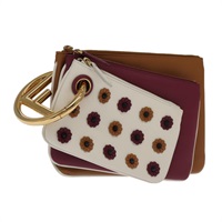 【原宿店限定】フェンディ FENDI トリプレット クラッチバッグ レザー ブラウン パープル レディース 106719V