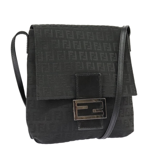 【原宿店限定】フェンディ FENDI マンマバゲット ショルダーバッグ ズッキーノキャンバス ブラック レディース 101222V