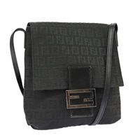 【原宿店限定】フェンディ FENDI マンマバゲット ショルダーバッグ ズッキーノキャンバス ブラック レディース 101222V