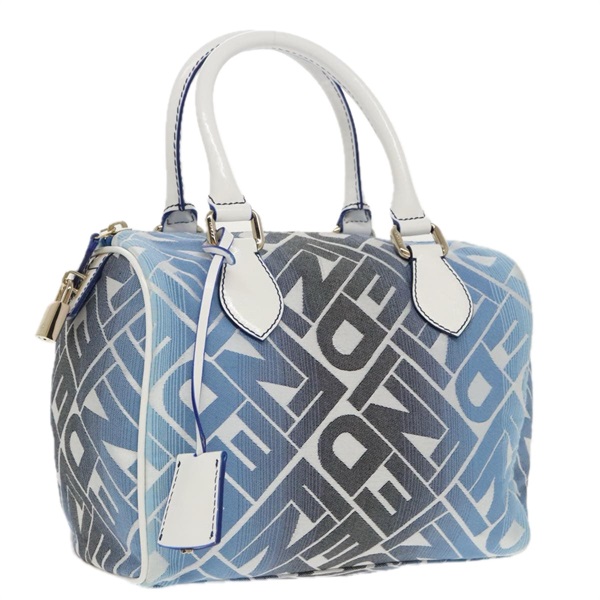 【原宿店限定】フェンディ FENDI ハンドバッグ ズッカキャンバス ブルー ゴールド レディース 97002AV