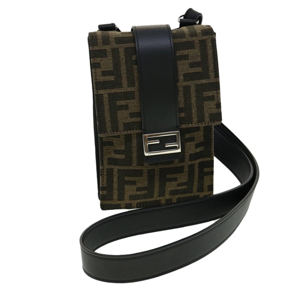 【原宿店限定】フェンディ FENDI ショルダーバッグ ズッカキャンバス ブラウン ブラック 7AR871 レディース 31851AV