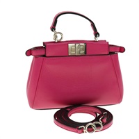 【原宿店限定】フェンディ FENDI マイクロ ピーカブー ハンドバッグ レザー 2way ピンク レディース am2705gAV