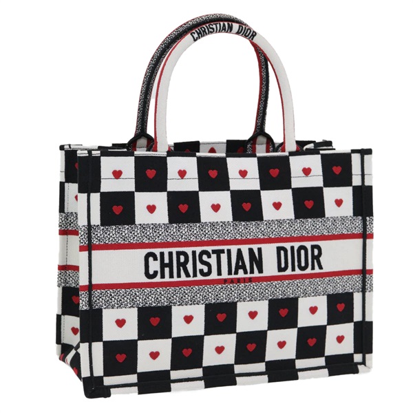 【原宿店限定】クリスチャンディオール Christian Dior ブックトート トートバッグ ディオールアムール キャンバス ブラック ホワイト レディース 85927AM