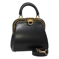 【原宿店限定】クリスチャンディオール Christian Dior ハンドバッグ レザー 2way ブラック ゴールド レディース PP217V