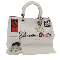 【原宿店限定】クリスチャンディオール Christian Dior ハンドバッグ レザー 2way シルバー ホワイト レディース ep5275AV
