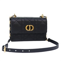 【原宿店限定】クリスチャンディオール Christian Dior ショルダーバッグ ミス カロ マイクロ カナージュ ラムスキン ブラック ゴールド レディース 89088SM