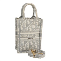 【原宿店限定】クリスチャンディオール Christian Dior バーティカル ブックトートミニ トートバッグ オブリーク キャンバス グレー レディース 100796AV