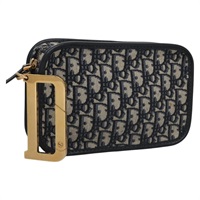 【原宿店限定】クリスチャンディオール Christian Dior クラッチバッグ トロッターキャンバス ネイビー レディース 115549V