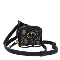 【原宿店限定】クリスチャンディオール Christian Dior ショルダーバッグ トロッターキャンバス オブリーク フォンホルダー　エアポッズケース ネイビー レディース BD790V