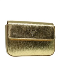 【原宿店限定】プラダ PRADA アクセサリーポーチ レザー シルバー ゴールド レディース 88214V