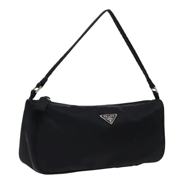 【原宿店限定】プラダ PRADA アクセサリーポーチ ナイロン ブラック シルバー レディース 95690V