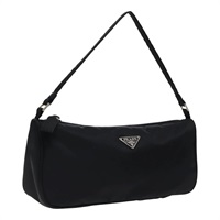【原宿店限定】プラダ PRADA アクセサリーポーチ ナイロン ブラック シルバー レディース 95690V