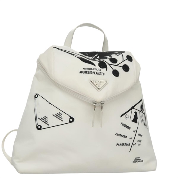 【原宿店限定】プラダ PRADA バックパック ナイロン ホワイト シルバー レディース 105813V