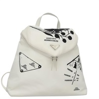 【原宿店限定】プラダ PRADA バックパック ナイロン ホワイト シルバー レディース 105813V