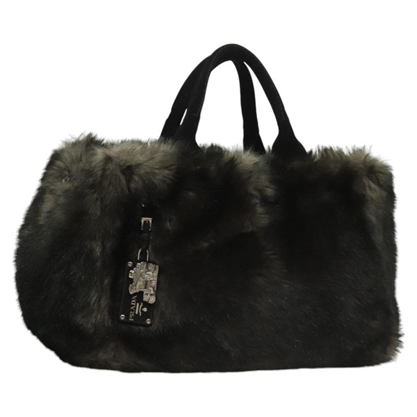 【原宿店限定】プラダ PRADA カナパ GM ハンドバッグ ブラック グレー レディース ki5632AV