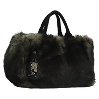 【原宿店限定】プラダ PRADA カナパ GM ハンドバッグ ブラック グレー レディース ki5632AV