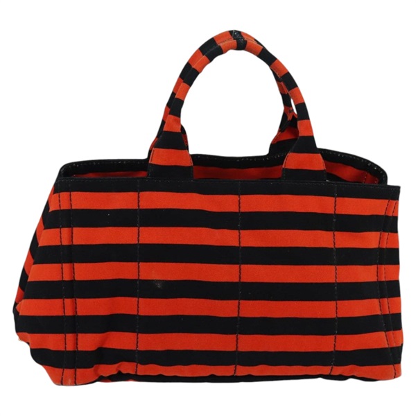 【原宿店限定】プラダ PRADA カナパGM ハンドバッグ キャンバス ブラック オレンジ レディース 98112V