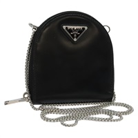 【原宿店限定】プラダ PRADA ショルダーバッグ チェーン レザー ブラック レディース EC795V