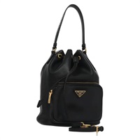 【原宿店限定】プラダ PRADA ハンドバッグ レザー 2way ブラック ゴールド レディース 106451AV