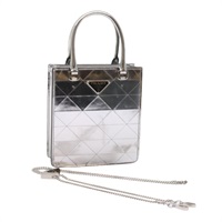 【原宿店限定】プラダ PRADA ハンドバッグ メタリックレザー シルバー レディース 59813SV