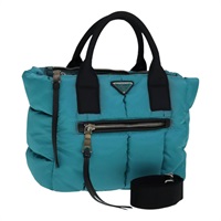 【原宿店限定】プラダ PRADA ハンドバッグ ナイロン 2way ターコイズブルー レディース 111354V