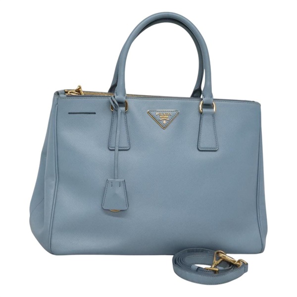 【原宿店限定】プラダ PRADA ハンドバッグ サフィアーノ レザー 2way ブルー ゴールド レディース 116624