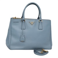 【原宿店限定】プラダ PRADA ハンドバッグ サフィアーノ レザー 2way ブルー ゴールド レディース 116624