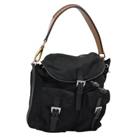 【原宿店限定】プラダ PRADA ショルダーバッグ ナイロン ブラック ゴールド レディース BD928V