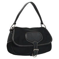 【原宿店限定】プラダ PRADA ショルダーバッグ ナイロン レザー ブラック シルバー レディース yk17421V