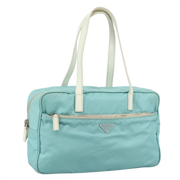 【原宿店限定】プラダ PRADA ショルダーバッグ ナイロン ライトブルー シルバー レディース 97798V