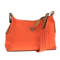 【原宿店限定】プラダ PRADA ショルダーバッグ ナイロン オレンジ シルバー レディース hk1901V