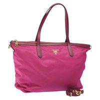 【原宿店限定】プラダ PRADA トートバッグ ナイロン 2way ピンク ゴールド レディース ki5497V