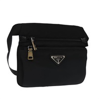 【原宿店限定】プラダ PRADA ウエストバッグ ナイロン ブラック シルバー レディース 101292AV