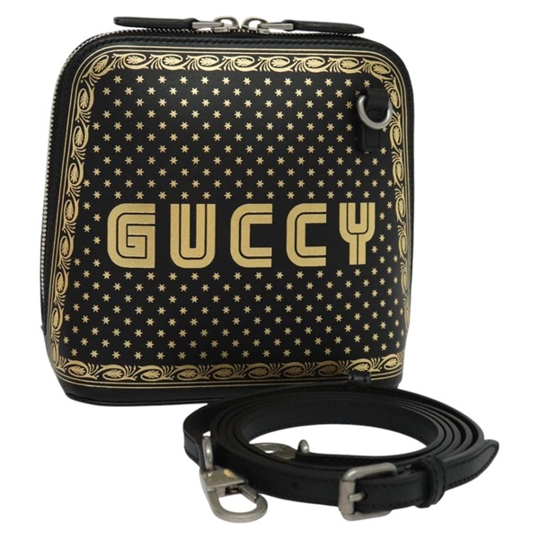 【原宿店限定】グッチ GUCCI ショルダーバッグ SEGAコラボ レザー ブラック 511189 レディース BD1503AV
