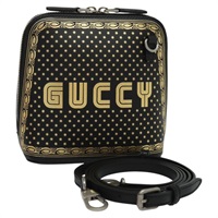 【原宿店限定】グッチ GUCCI ショルダーバッグ SEGAコラボ レザー ブラック 511189 レディース BD1503AV