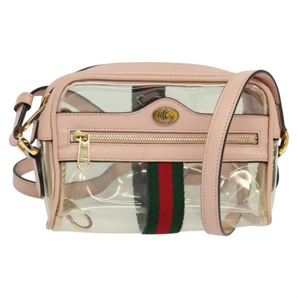 【原宿店限定】グッチ GUCCI ショルダーバッグ ウェブシェリーライン ビニール クリア レッド 517350 レディース ki5631AV