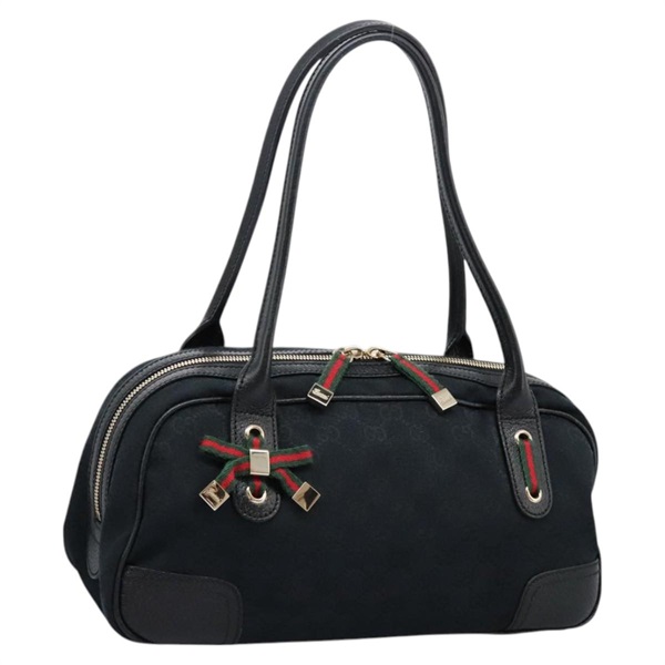 【原宿店限定】グッチ GUCCI ショルダーバッグ GGキャンバス プリンシー ウェブシェリーライン ブラック レッド 161720 レディース am8005A