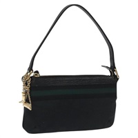 【原宿店限定】グッチ GUCCI アクセサリーポーチ GGキャンバス シェリーライン  ブラック カーキ 145970 レディース KD125V